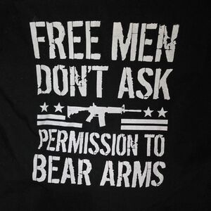 Five Men's Black Graphic Tee - Free Men Don't Ask Permission To Bear Arms